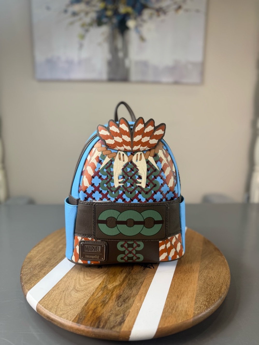 Loungefly Disney Wakanda Marvel x Loungefly Blue & Multicolor Mini Backpack NWT